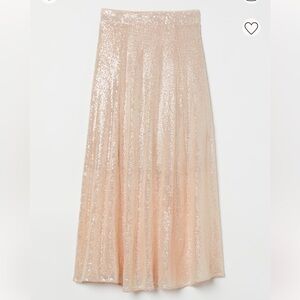Blush sequin maxi with short slip